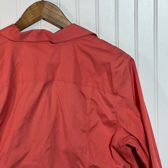 Chico’s No Iron Jacket Women’s 3 X-Large Coral Button Front Long Sleeve VNeck - Picture 12 of 12